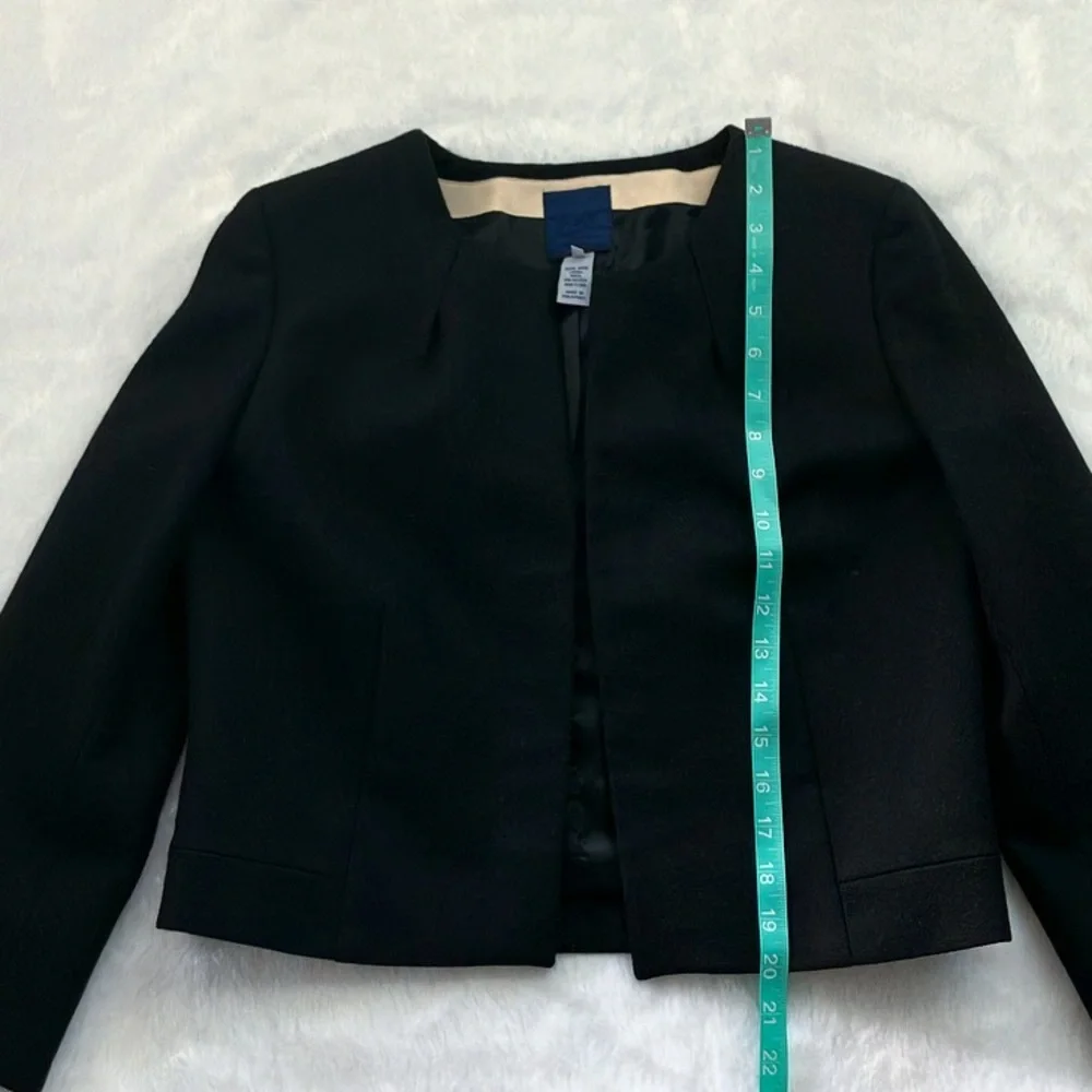 Like New Black J. Crew Wool Open Front Blazer, Size 6